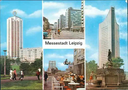 Leipzig Wohnhochhaus an der Wintergartenstraße, Neubauten am Brühl c1974