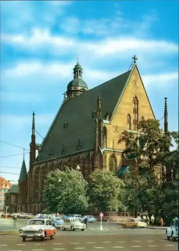 Ansichtskarte Leipzig Straßenpartie an der Thomaskirche 1974