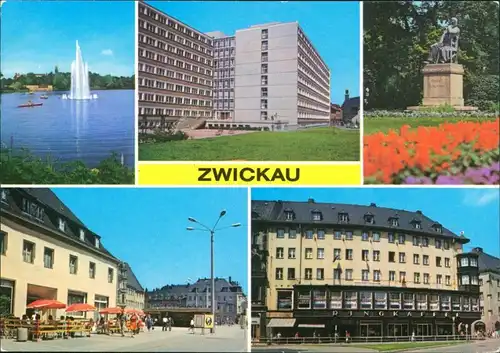 Zwickau Schwanenteich, Internat Ingeneurhochschule, Denkmal, Ringcafé 1978