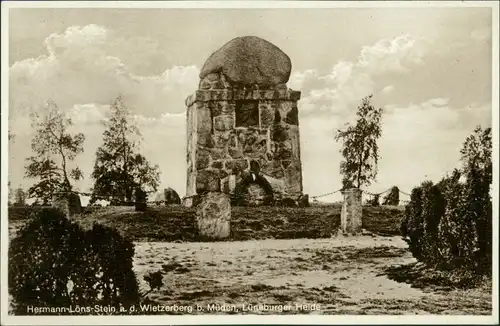 Müden (Örtze)-Faßberg Hermann-Löns-Stein auf dem Wietzer Berg 1935