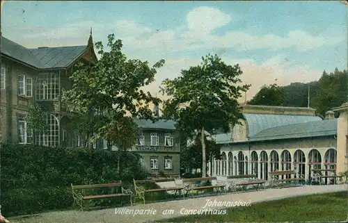 Johannisbad Janské Lázně Villenpartie am Concerthaus 1906 