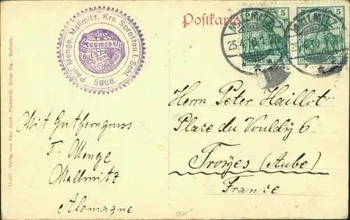 Postcard Mallwitz bei Sprottau Schloß Szprotawa Żagań (Sagan) 1910