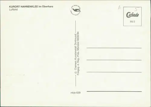 Ansichtskarte Hahnenklee-Bockswiese-Goslar Luftbild 1988