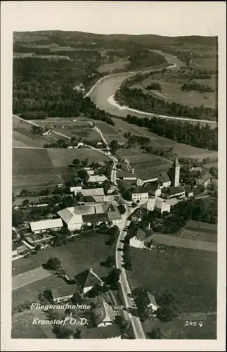 Ansichtskarte Kronstorf Luftbild/Fliegeraufnahme Ortskern 1941