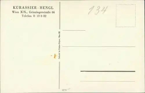 Ansichtskarte Döbling-Wien Kürassier Hengl, Künstlerkarte 1922