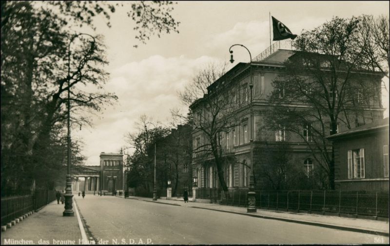 Ansichtskarte Munchen Das Braune Haus Der Nsdap Mit Flagge 1933 Nr