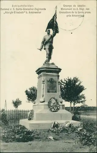 CPA Amanweiler Amanvillers Denkmal d. 3. Garde Grenadier Rgt b Metz 1908