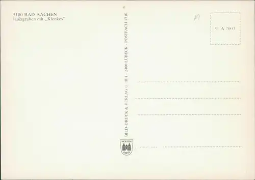 Ansichtskarte Aachen Holzgraben mit „Klenkes" 1995