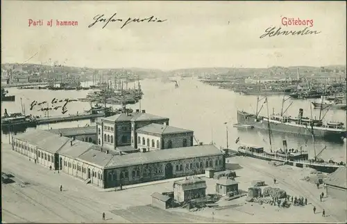 Postcard Göteborg Göteborg Parti af hamnen 1909 