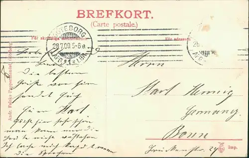 Postcard Göteborg Göteborg Parti af hamnen 1909 