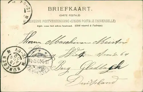 Postkaart Nimwegen Nijmegen Groote Markt 1900 