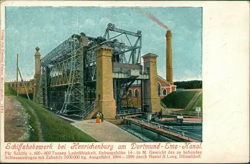 Henrichenburg-Castrop-Rauxel Künstlerkarte Schiffshebewerk g1911 