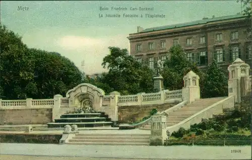 CPA Metz Beim Friedrich Carl Denkmal Esplanade 1906 