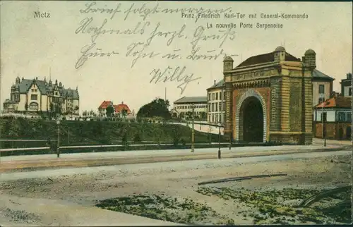 CPA Metz Straße, Tor - General Kommando 1906 