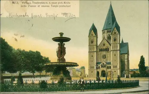 CPA Metz Partie am Theaterplatz 1906 