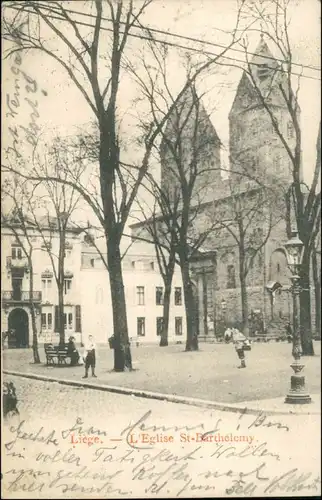 Lüttich Luik / wallonisch: Lîdje Platz vor der Kirche St. Barthelemy 1905 