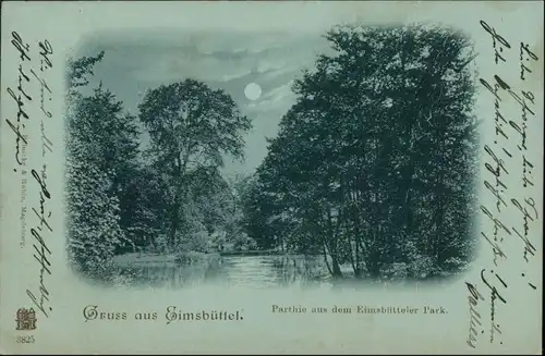 Ansichtskarte Eimsbüttel-Hamburg Mondscheinlitho: Eimsbüttler Park 1900