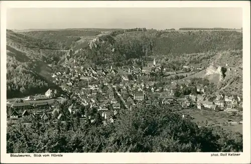 Ansichtskarte Blaubeuren Blick auf die Stadt vom Hörnie 1955