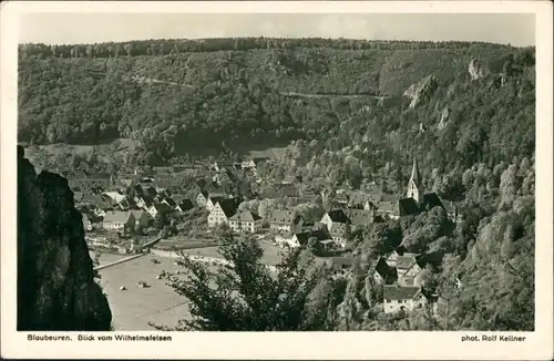 Ansichtskarte Blaubeuren Blick vom Wilhelmsfelsen auf die Stadt 1955