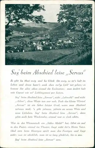 Ansichtskarte  Liedkarte: Sag' beim Abschied leise "Servus" 1940