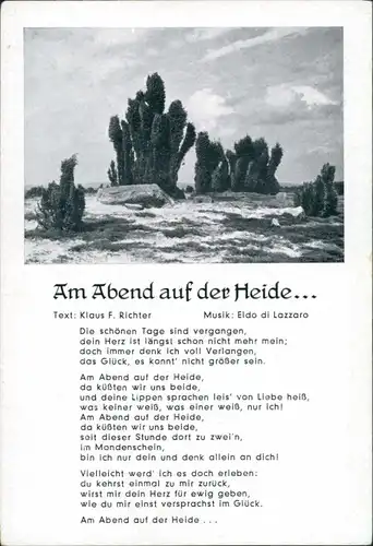 Ansichtskarte  Liedkarte: Am Abend auf der Heide... - Klaus F. Richter 1940