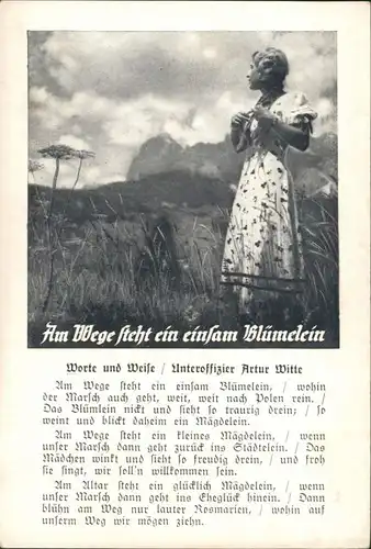  Liedkarte: Am Wege steht ein einsam Blümelein (Artur Witte) 1940