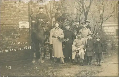  Soldaten, Kinder, Pferde - Weinachtsbaum Kriegsweihnachten 1914 