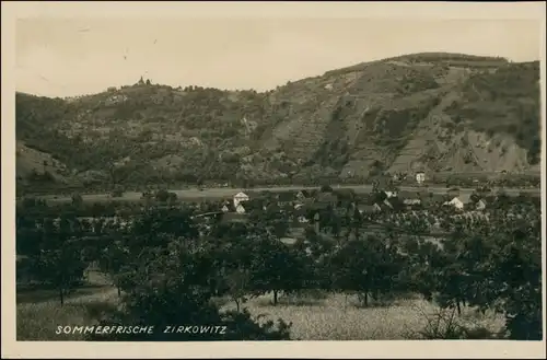 Postcard Zirkowitz Církvice Panorama-Ansicht 1930