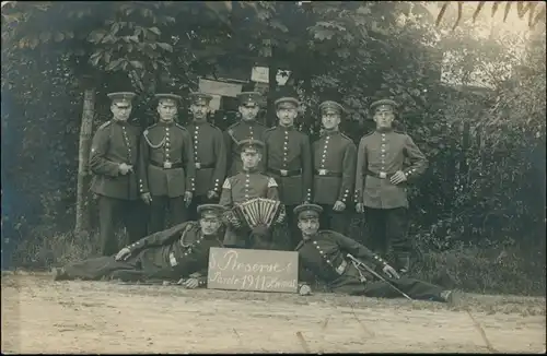 Ansichtskarte  Gruppenfoto: Reserve Parole Heimat 1911 Privatfoto 
