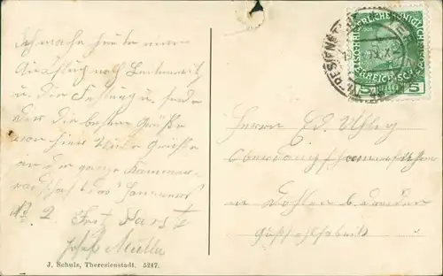 Postcard Theresienstadt Terezín Straße KuK Corps Offiziers-Schule 1909 