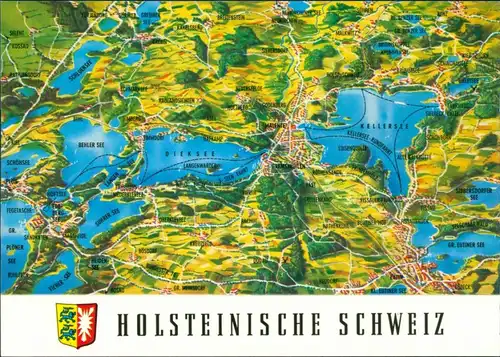 Eutin Landkarte-Ansichtskarte: Feriengebiet Holsteinische Schweiz 1995