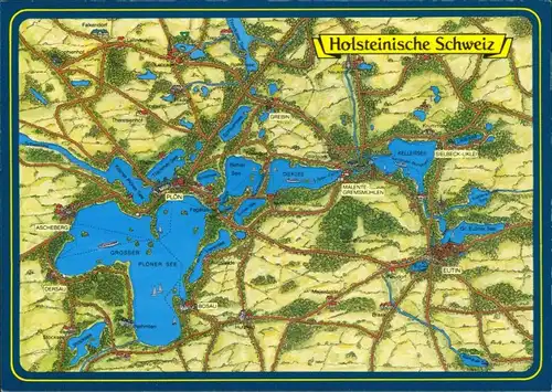 Ansichtskarte Eutin Landkarte-Ansichtskarte: Holsteinische Schweiz 1995
