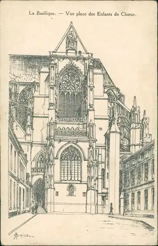 Ansichtskarte  La Basilique. Vue place des Enfants de Chœur. 1917