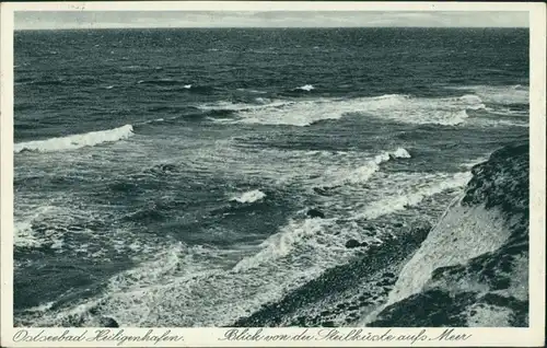 Ansichtskarte Heiligenhafen Blick von der Steilküste auf das Meer 1938 