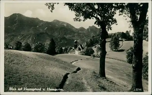 Ansichtskarte Kochel am See Blick auf Herzogstand und Heimgarten vom Tal 1937