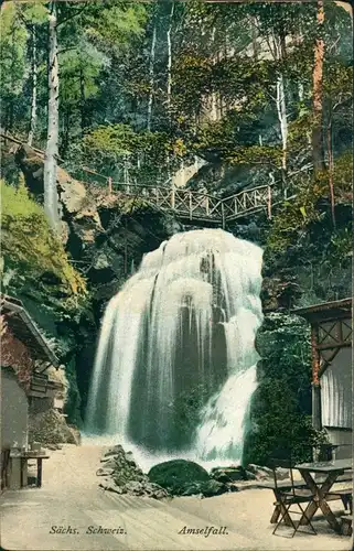 Ansichtskarte Rathen Amselfall (Sächs. Schweiz) 1916