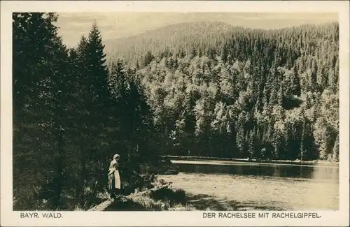 Sankt Oswald-Riedlhütte Der Rachelsee mit Rachelipfel (Bayrischer Wald) 1921