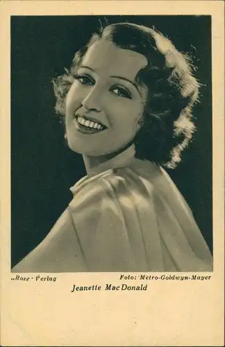 Ansichtskarte  Schauspielerin Jeanette Mac Donald (Metro-Goldwyn-Mayer) 1935