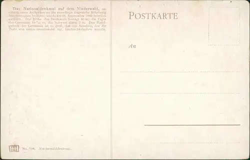 Rüdesheim (Rhein) Künstlerkarte Germania National-Denkmal Niederwalddenkmal 1914