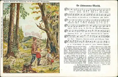 G. Lattermann, Morgenröthe: Dr Schwamma-Marsch  Liedkarte Erzgebirge  1917