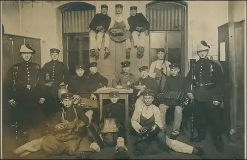  Soldaten: Gruppenbilder/Soldatengruppe - In der Butze 1913 Privatfoto 