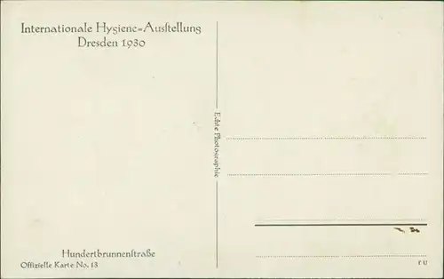 Ansichtskarte Dresden Internationale Hygiene-Ausstellung 1930 