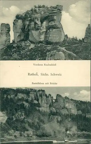 Ansichtskarte Schmilka Frienstein (Vorderes Raubschloss) 1950