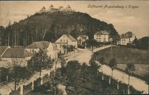 Ansichtskarte Augustusburg Erzgebirge Schloss Augustusburg mit Dorf 1920
