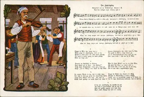 Ansichtskarte  Lied AK "Der Zipfelgörg" Erzgebirge 1914