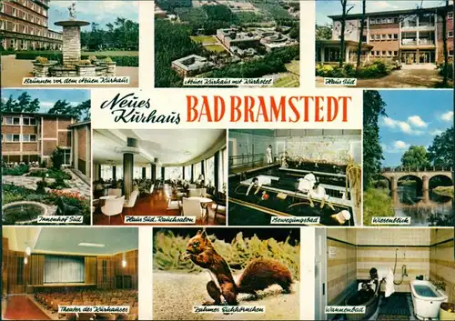 Bad Bramstedt Brunnen, Luftbild, Kurhaus - Außen- und Innenansicht mit Bad 1972