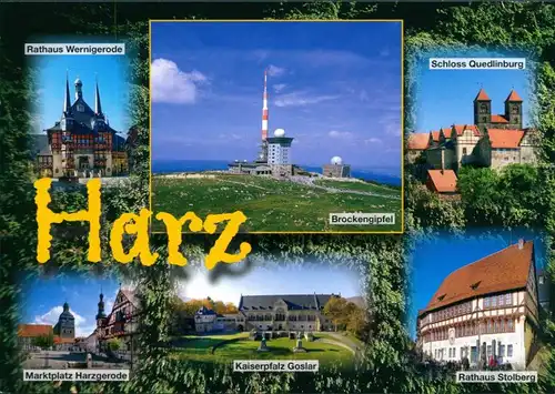 Wernigerode u. Stolberg, Brockengipfel,   Quedlinburg Kaiserpfalz Goslar 1993