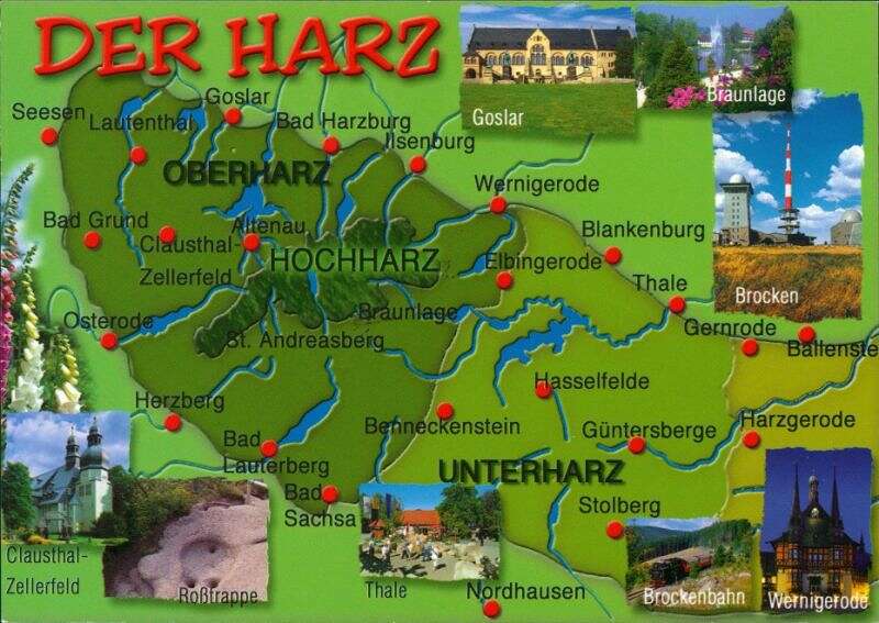 Harz Karte Landkarte : Harz 1 150 000 Landkartenschropp De Online Shop