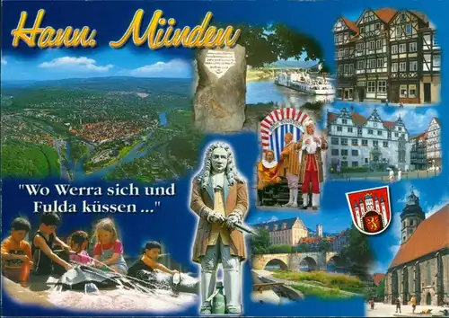 Hannoversch Münden Hann. Münden  Fachwerkhaus, Kinder in der Werra,  1993