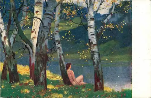 Ansichtskarte  Rüdisühli-Kunstkarten - Fallendes Laub 1916